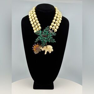 Lawrence VRBA Elephant Brooch Necklace Vintage